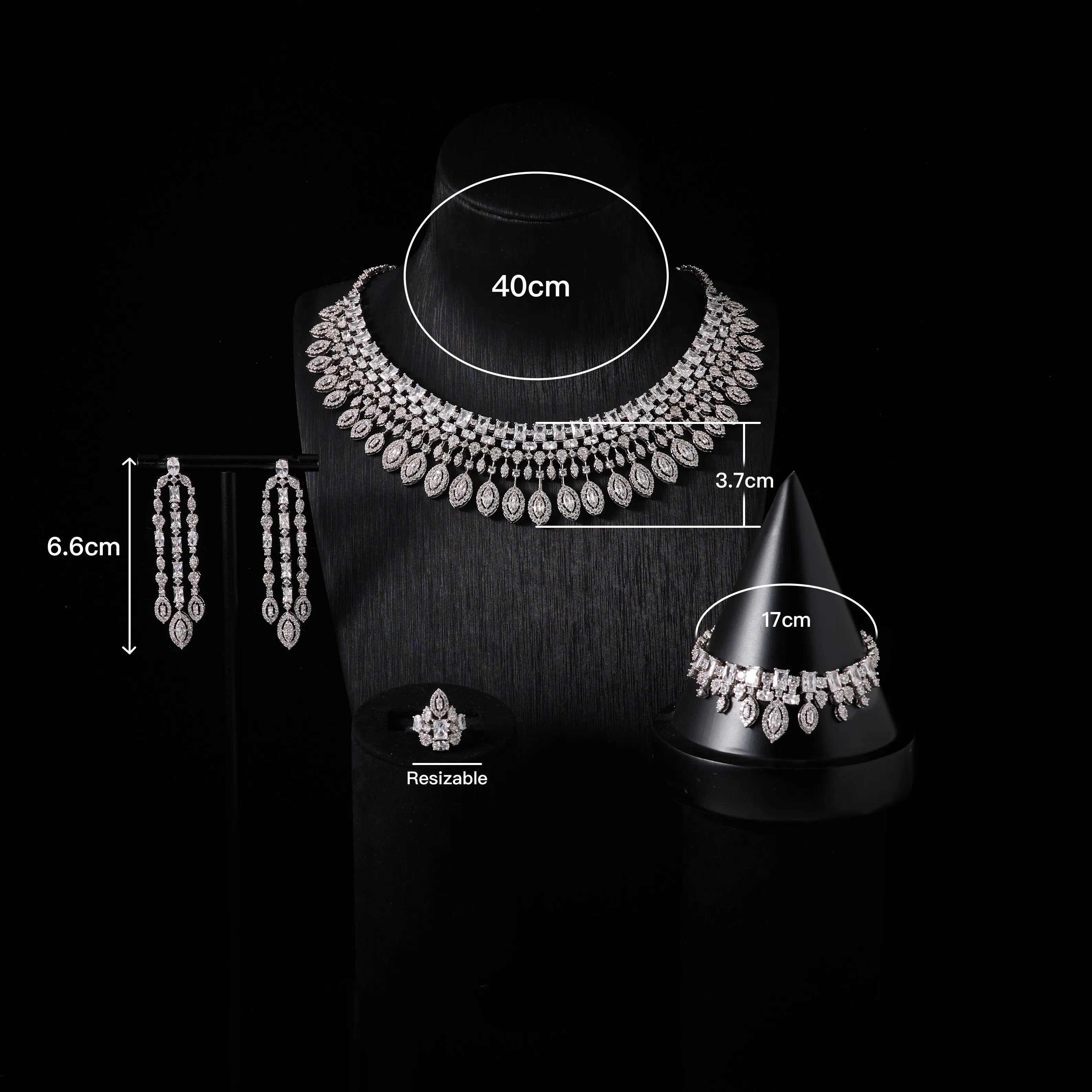 IN JEWELIFE Luxury Women's Necklace Jewelry Set with Cubic Zirconia Dubai Saudi Party Engagement Accessory 00091