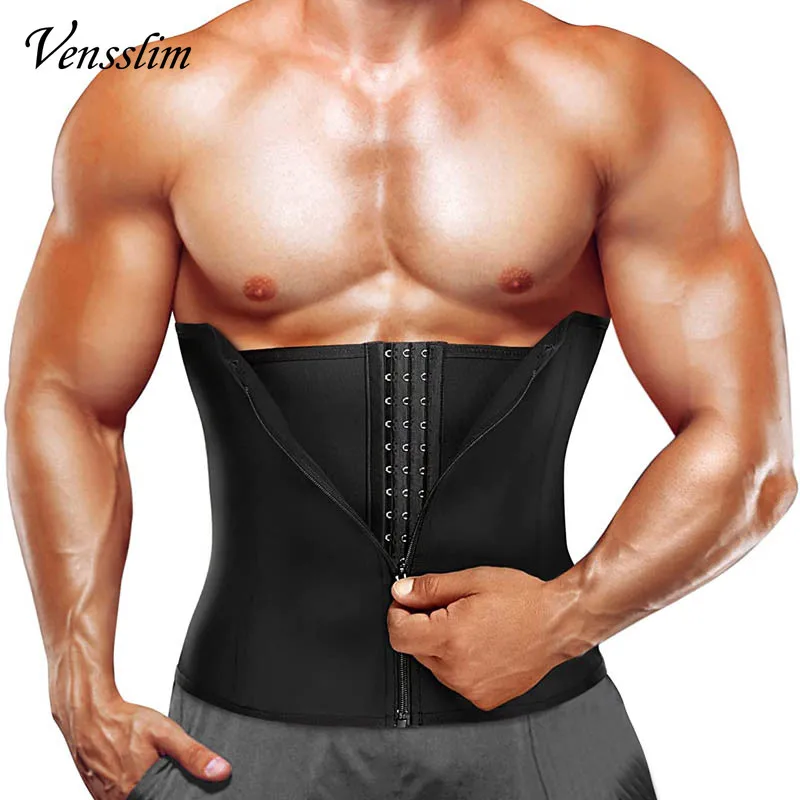 Men Waist Trainer Corsets Double Tummy Control Shapewear Sport Workout Compression Girdle Slimming Body Shaper Belt Weight Loss