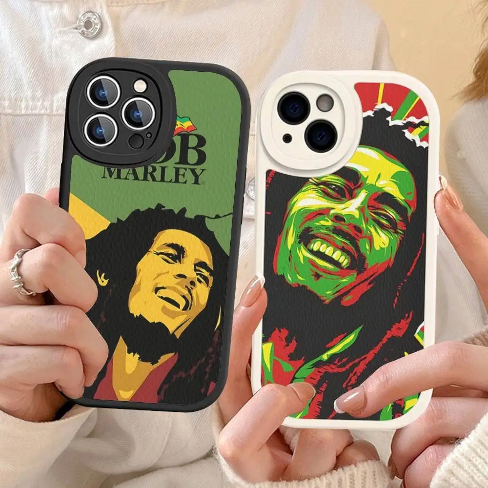 

Bob Marley Rasta Lion Phone Case For IPhone 16 15 14 11 12 13 Pro Max Plus Back Leather Shell