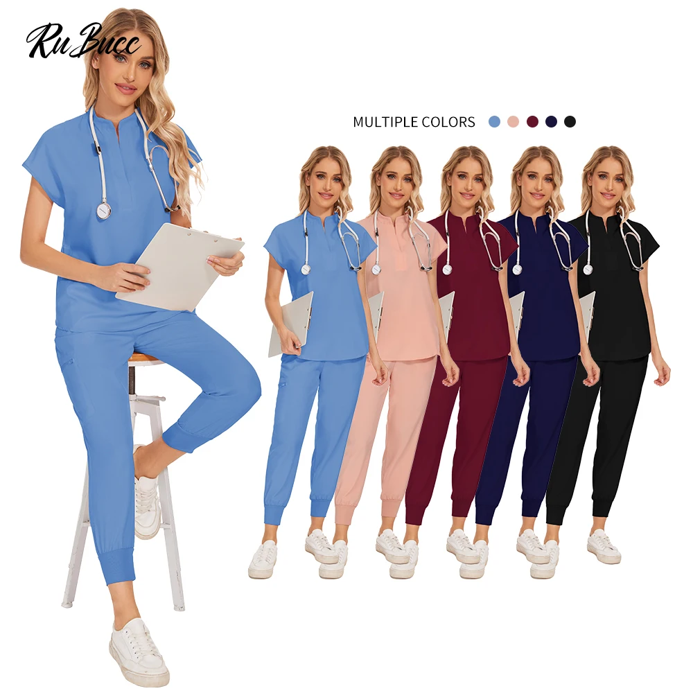 

Medical Nursing Scrubs Suit Stretch Breathable Pet Grooming Set Women Surgical Uniforms Hospital Nurse Workwear Dentist Overalls