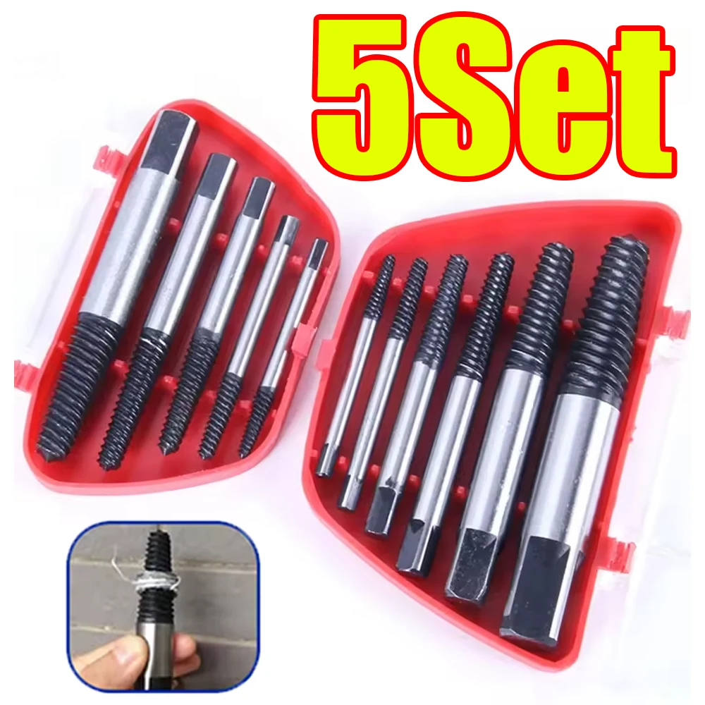 

Набор инструментов для извлечения поврежденных и сломанных винтов, болтов и гаек (1-5 шт.) – для дерева и машинных винтов