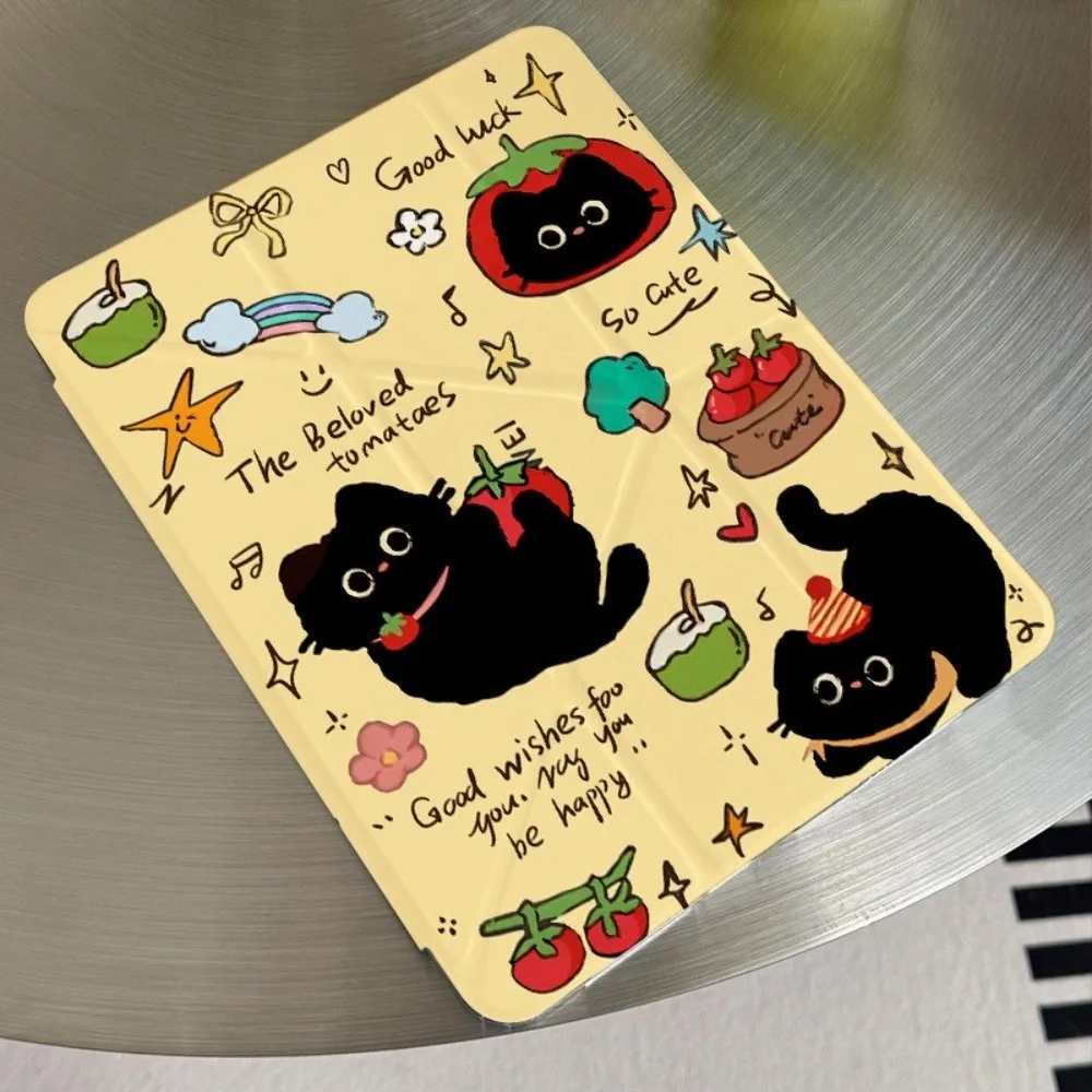 

Чехол для планшета из ТПУ с милым черным котом, устойчивый к падению защитный чехол для планшета для iPad 5, 6, 7, 8, 9, 10, 11/Air1-7/ Pro 18, 19, 20, 22/Mini 6 7