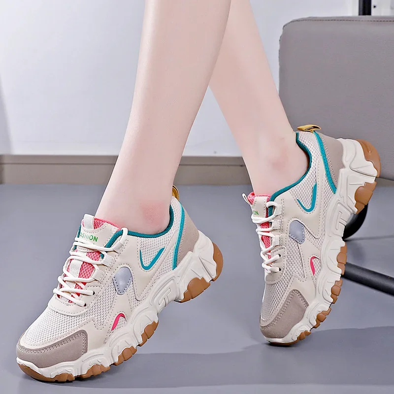 

2025 New Women's Fashion Casual Women's Sneakers Breathable Women's Vulcanized Mesh Sneakers Zapatillas De Mujer 35-40