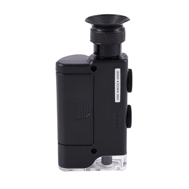 

ABYC Portable 200X-240X Zoom Microscope Pocket Handheld Led Lamp Light Loupe Zoom Magnifier Microscope