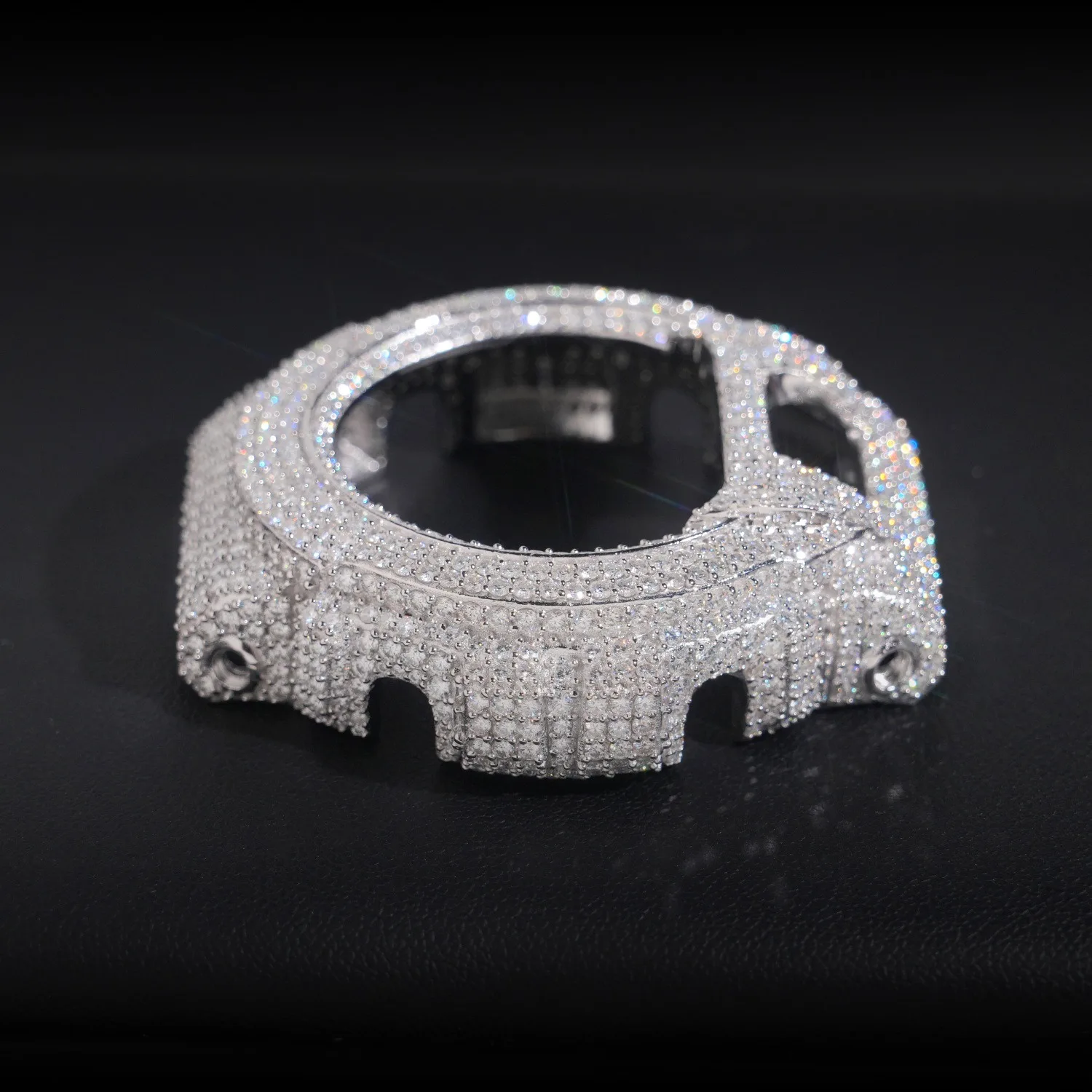 Bling Hip Hop Watch Case: Iced Out with Premium Moissanite, Gold Rose Gold Silver Options, Ultimate Jewelry for Men