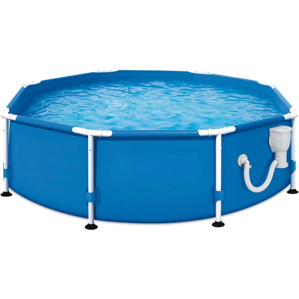 

Active 8' X 30" Outdoor Round Frame Above Ground Swimming Pool Set With Filter Pump and Type D Filter Cartridge Inflatable Tub