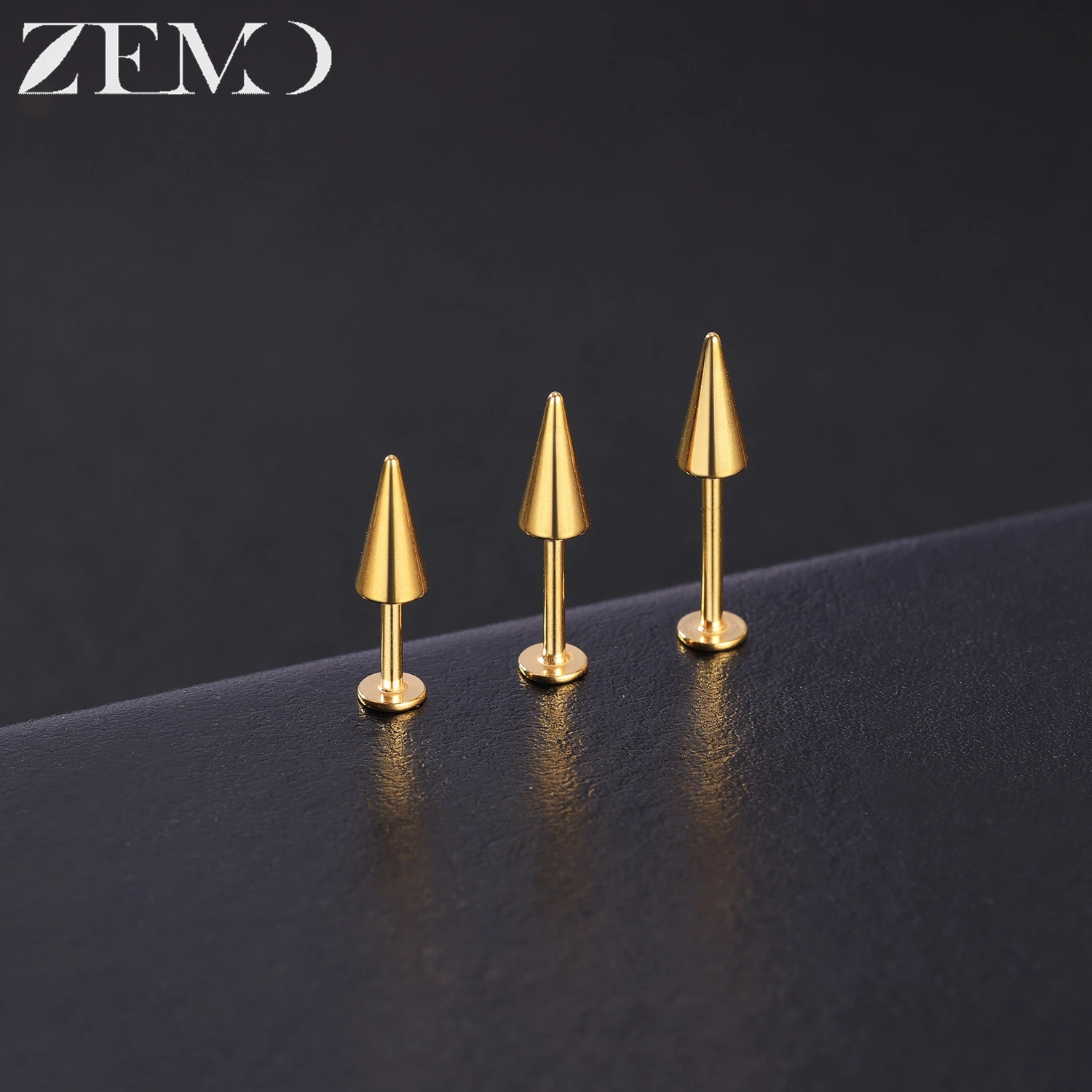 10PCS Stainless Steel Spike Labret Lip Piercing Set
