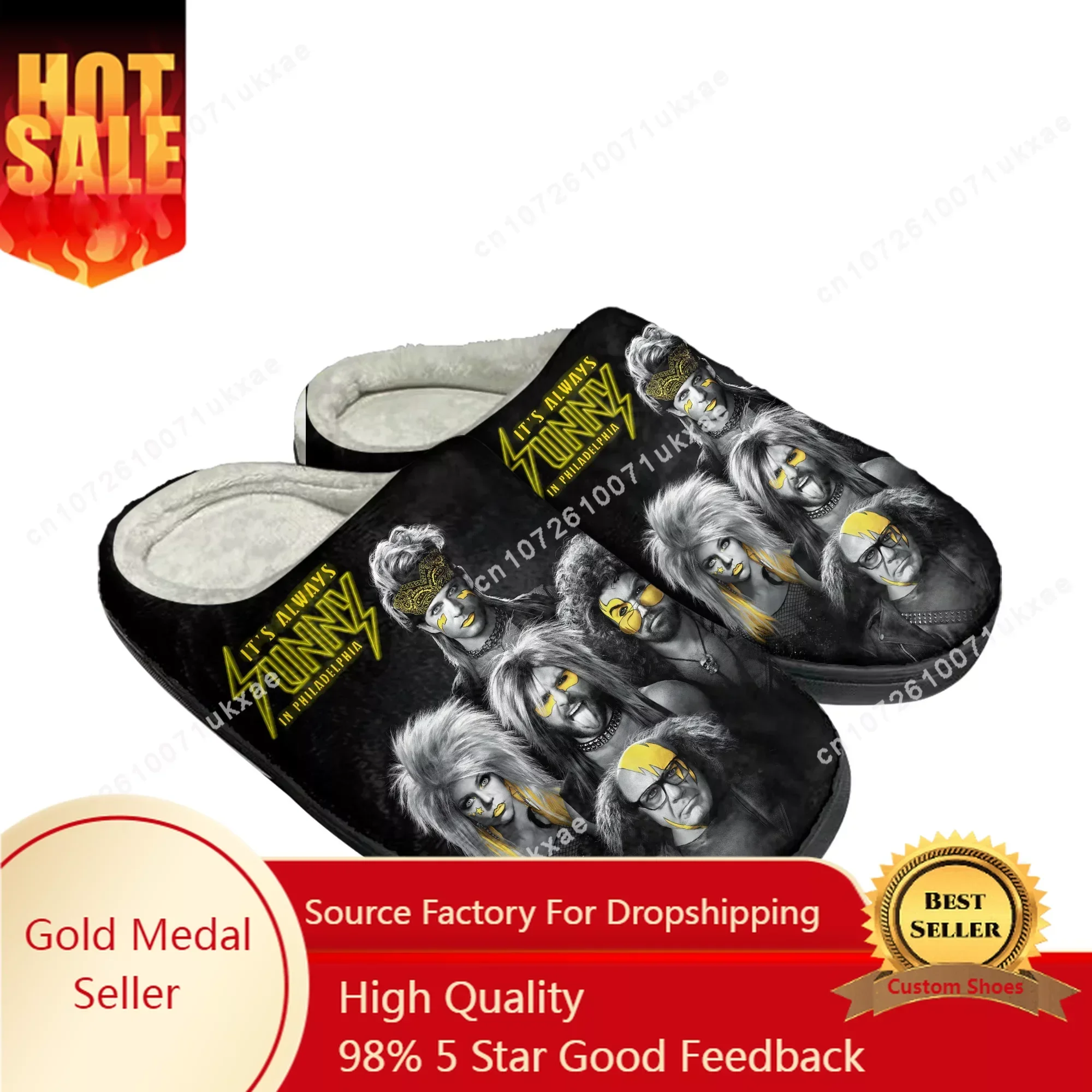 Always Sunny in Philadelphia Home Cotton Slippers Mens Womens Plush Bedroom Casual Keep Warm Shoes Thermal Slipper Custom Shoe