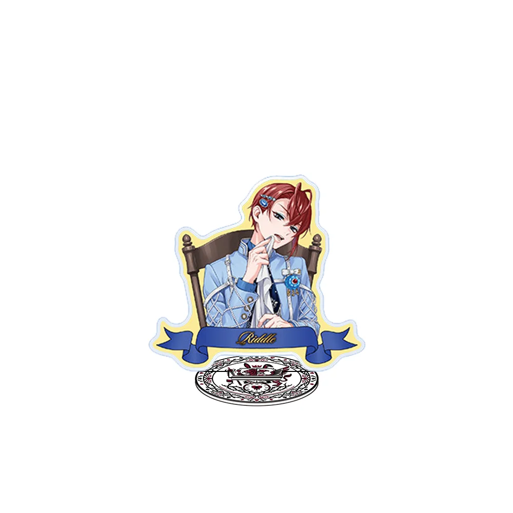 Hot Anime Twisted Wonderland Riddle Rosehearts Leona Kingscholar 10CM Acrylic Stand Keychain Cosplay Desk Decor Collect Gifts
