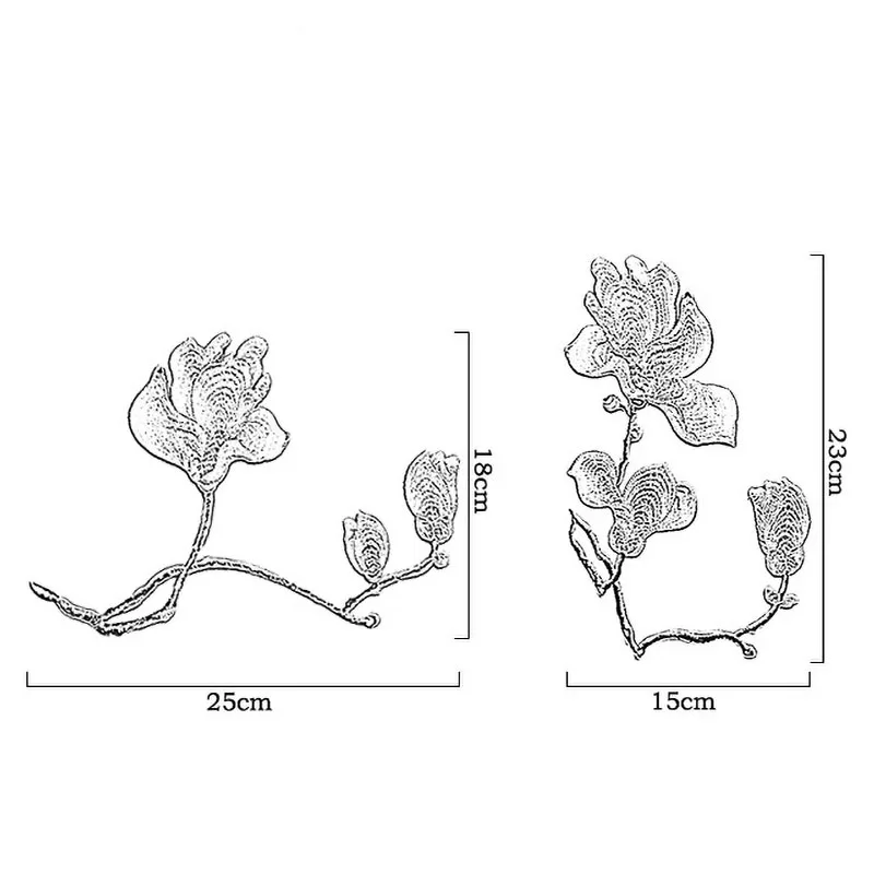 Haft z gałązką magnolii na łatach modowych, aplikacja do samodzielnej naprawy, dziurka na ubrania, dekoracja torby, mały klej, 1 sztuka