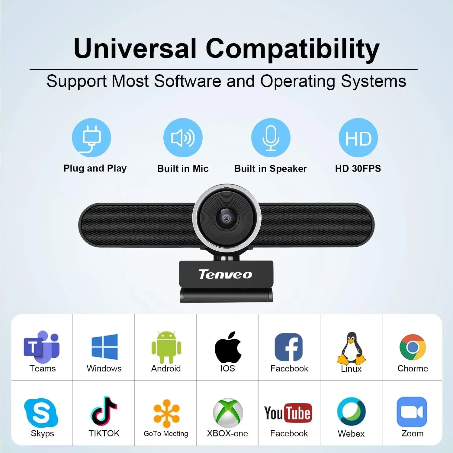 2024 Professional Webcam TEVO-VA4K Camera Webcam 4k Ai-fuction Auto-framing 3 in 1 Conference Webcam