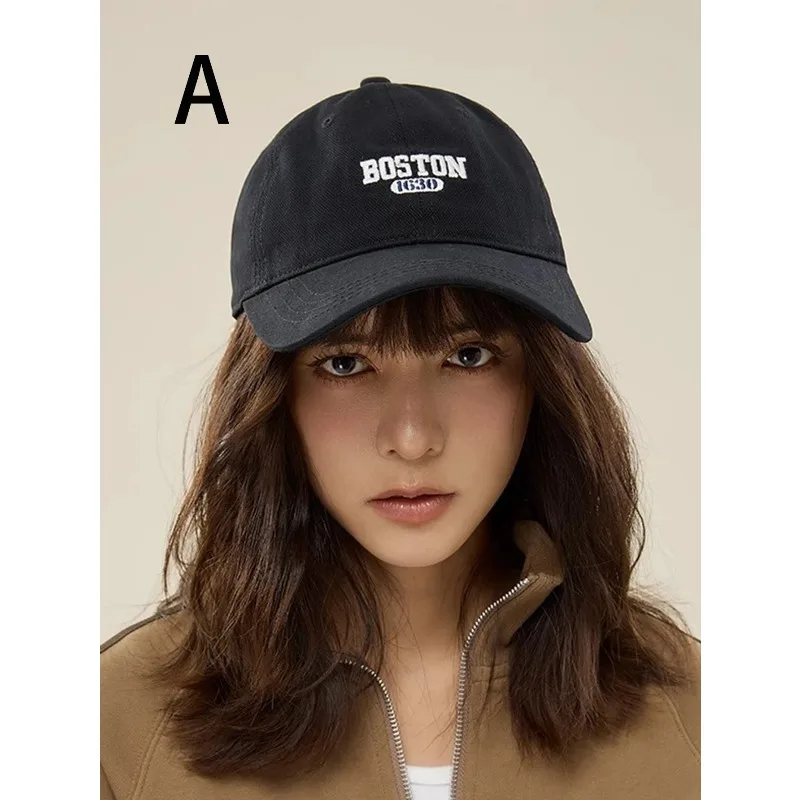 Summer Ladies Fashion Letter Embroidery Peaked Cap BOSTON Print Baseball Cap Adjustable Outdoor Driving Shopping Sun Hat