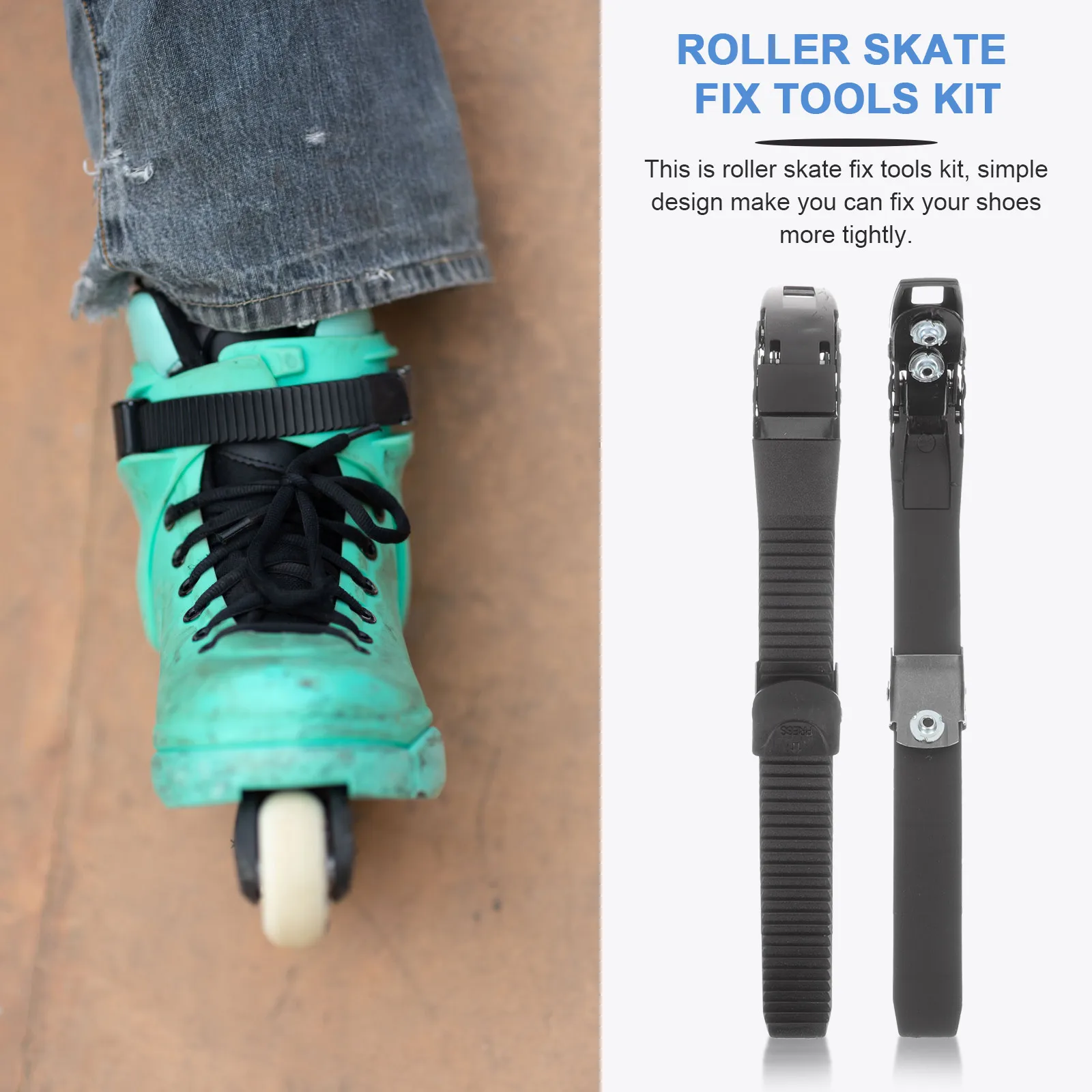 

2Pcs Ice Shoe Buckle Strap Sturdy Non Deformable Skate Buckle Strap for Roller Skates Comfort Fit Fixing Solution Gear
