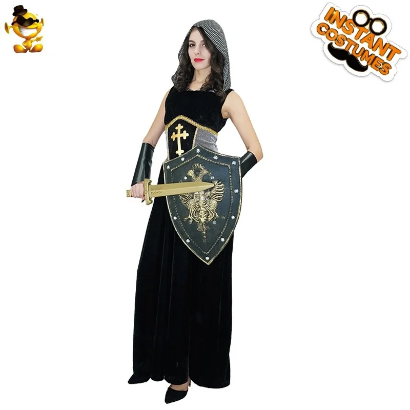 Adulto feminino loween crus role-plang traje jeanne d'arc desempenho de palco tradicional chinês étnico roupas femininas