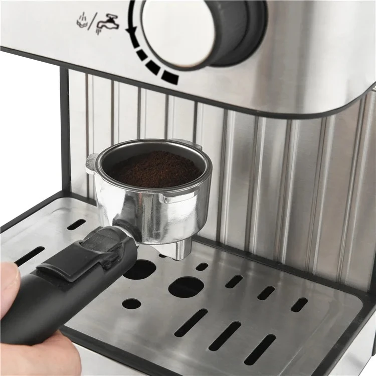 15 Bar  Machine With Milk Frother, Make 2 Cups Simultaneously, Works Pods or Ground Coffee, 55 Oz. Water Reservoir