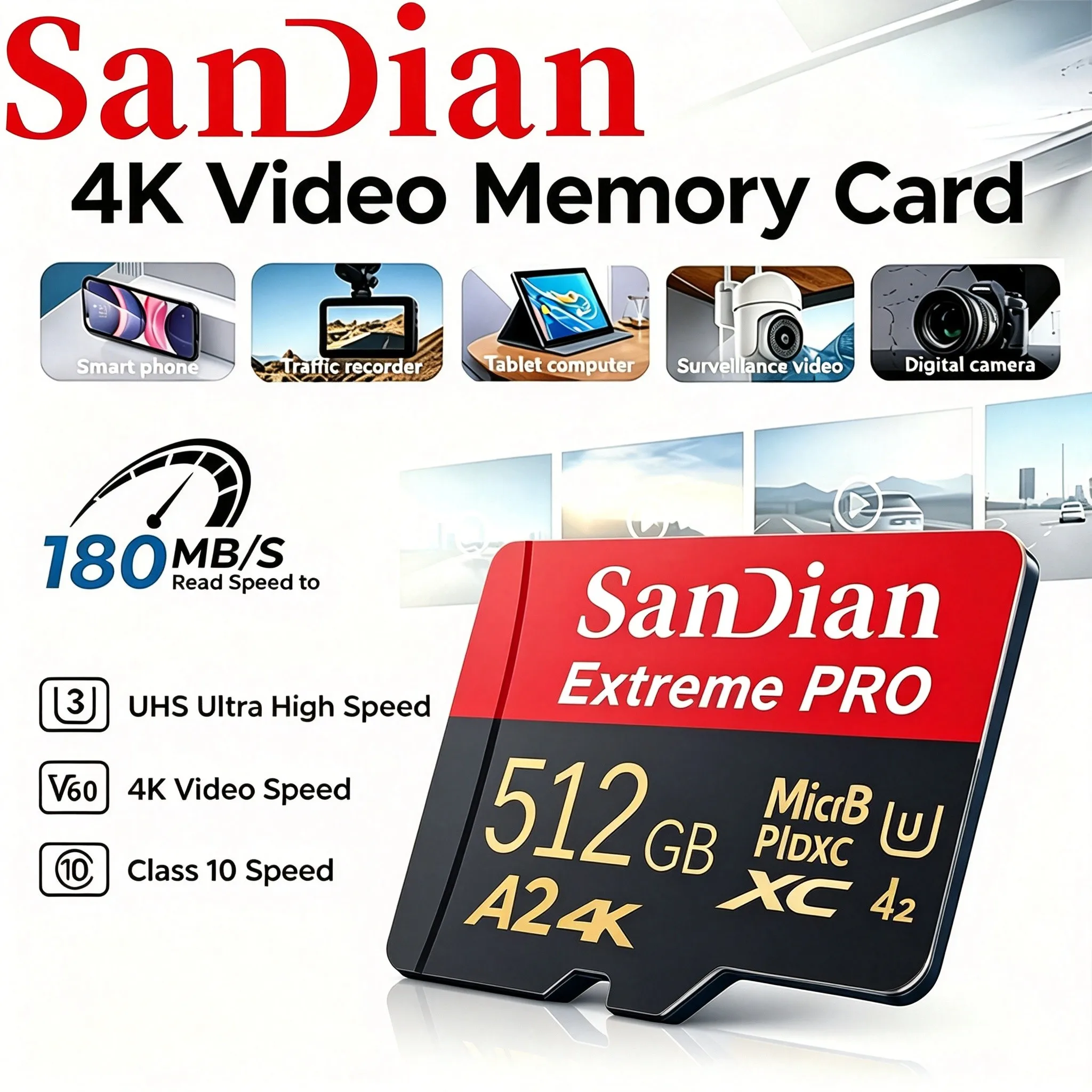 Best Choice SD Cards 64GB 512GB 32GB Micro TF SD Card Memory Card TF Cards C10 U1 for Drone/Tablet/PC/Digital Frame/Car DVR