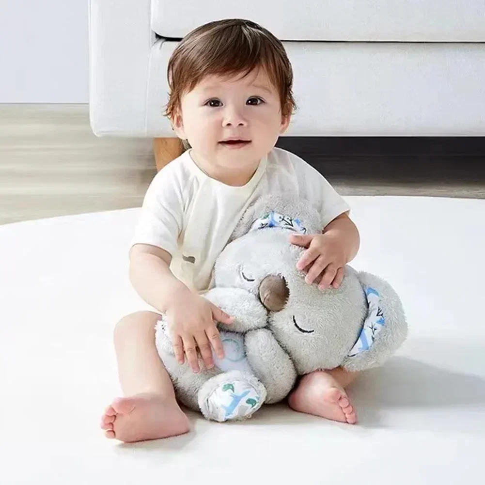 น่ารัก Soothing Koala Calming ความวิตกกังวลบรรเทาการหายใจ Koala Bear ของเล่น Sleep Buddy ตุ๊กตา Plush พร้อมไฟ