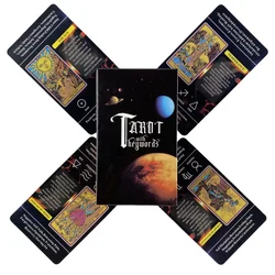 Cartas de Tarot con palabras clave para principiantes, cartas de adivinación en inglés, oráculo de 78 barajas, para comprensión de los Estados Unidos