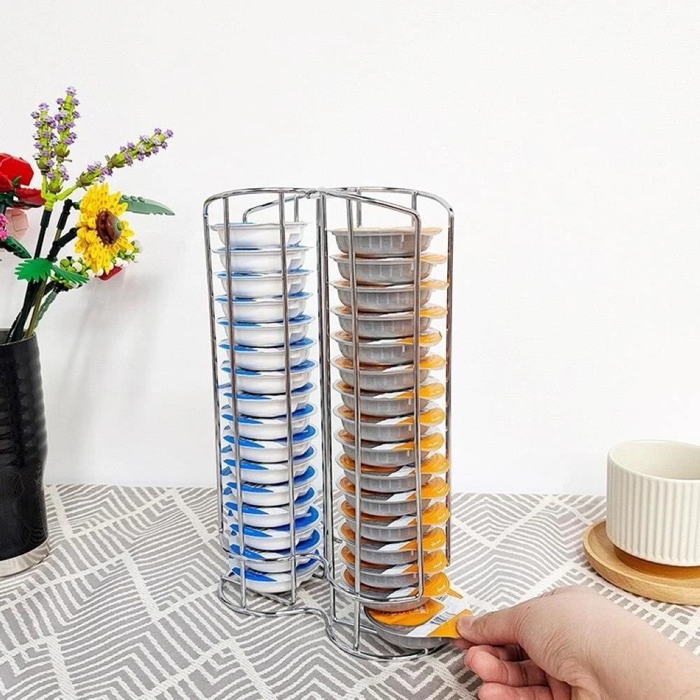 Coffee Capsule Holder For 32 Tassimo Capsules Compatible With Tassimo Bartesian Capsules Wire Storage Rack For Coffee Cocktail