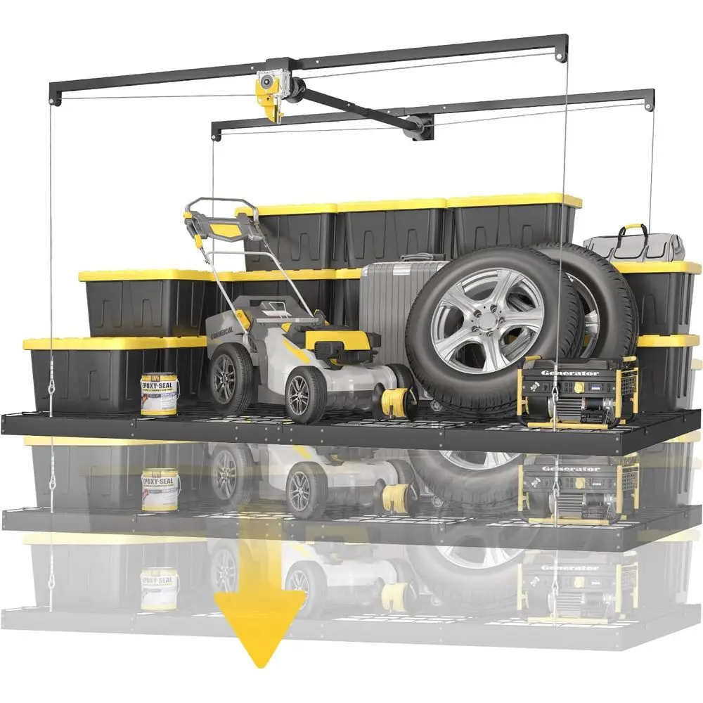 

Потолочные стеллажи для хранения – потолочный стеллаж для гаража 4x8 футов с замком безопасности, сверхпрочная потолочная подъемная система и система хранения