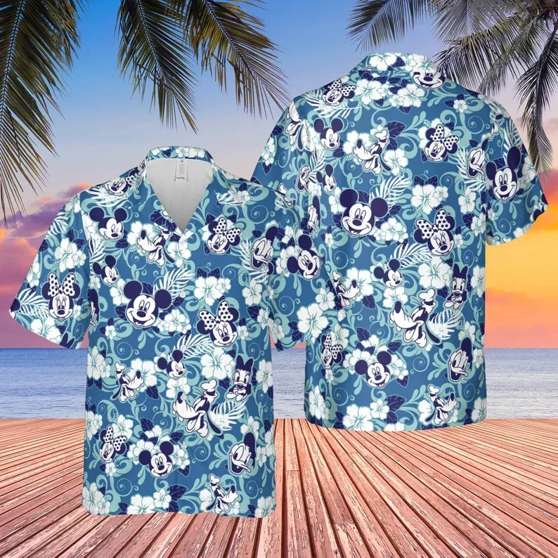 

Disney Mickey Mouse Floral Aloha Hawaiian Shirt, Summer Button Up, Summer Trip Family Hawaiian Shirt, Mickey Mouse Shirt