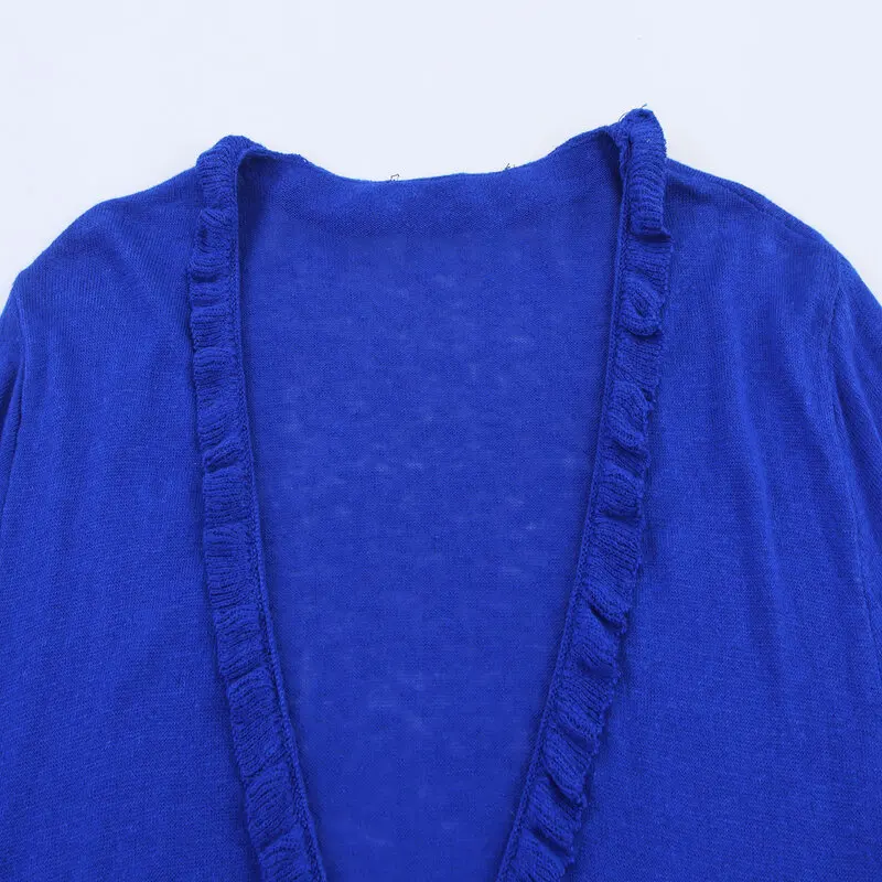 

Лето 2023, женская трикотажная длинная све V-Ne, многослойная декоративная верхняя одежда, универсальная свободная посадка для поездок на работу, обычная све