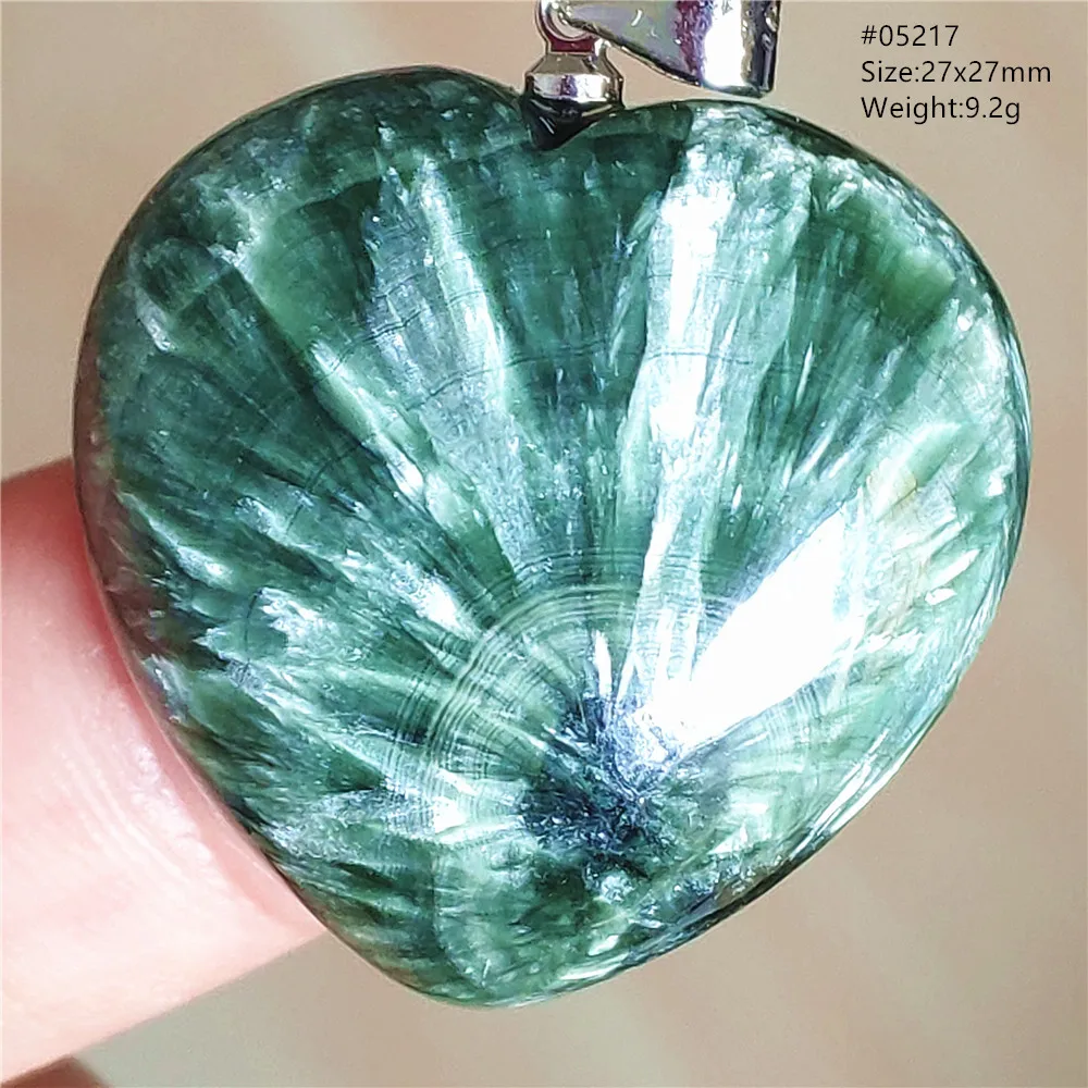 Natural Green Seraphinite Pendant Jewelry Heart Love Green Clinochlore For Women Men Necklace Fashion Stone AAAAAA