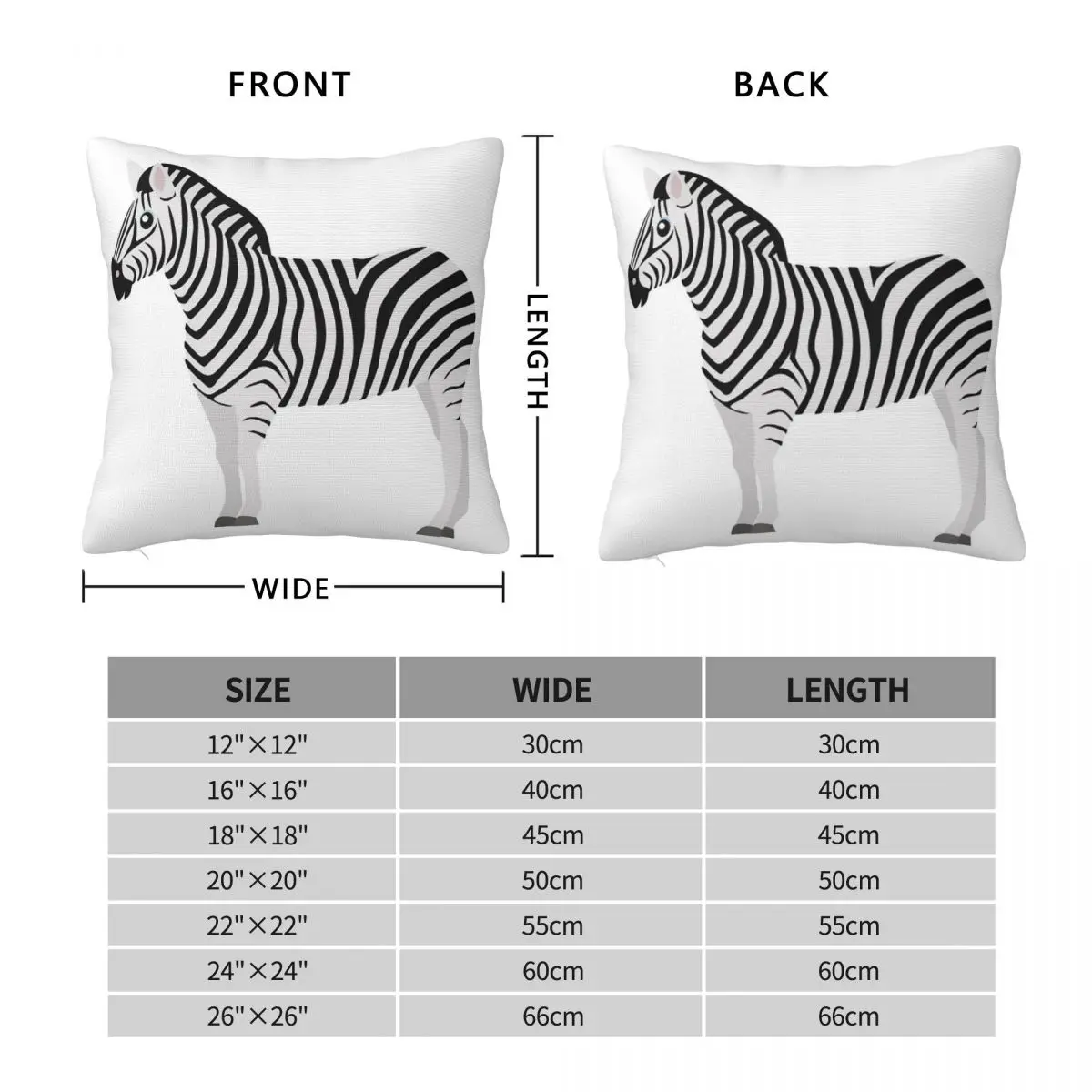 Zebra Animal Kids Square Pillowcase Polyester Linen Velvet Pattern Zip Decorative Pillow Case Sofa Cushion Case