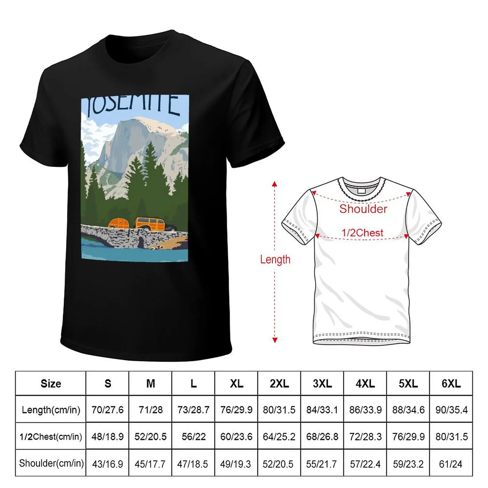 VIntage Yosemite Merced River Travel T-Shirt Halloween Casual T-Shirt