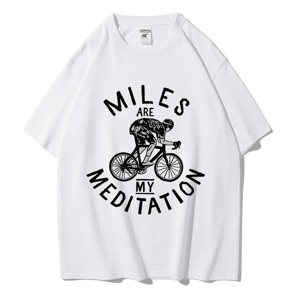 

Miles Are Meditation Cotton Women T-Shirts Digital Printing Short Sleeve Soft O-Neck Oversize Tops Summer Casual Woman Clothes