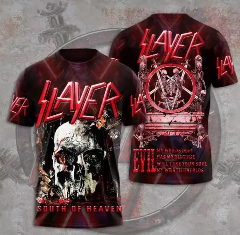 Thrash Metal T Shirt Slayer 3d Print T-shirt Men Women Sz S-4XL Men's 3D printed breathable quick drying T-shirt