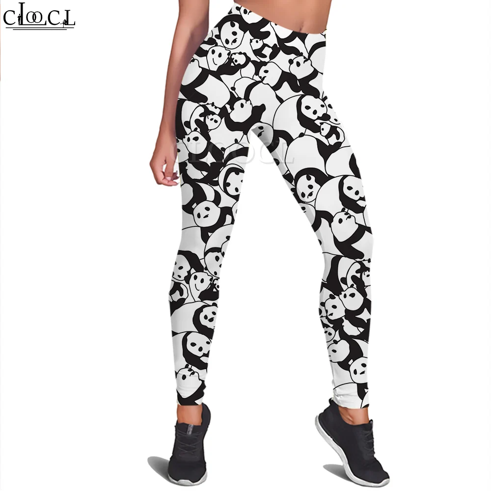 CLOOCL Panda Women Legging Black and White Pattern 3D Printed Pants High Waist Stretch Fitness Seamless Legging Dropshipping