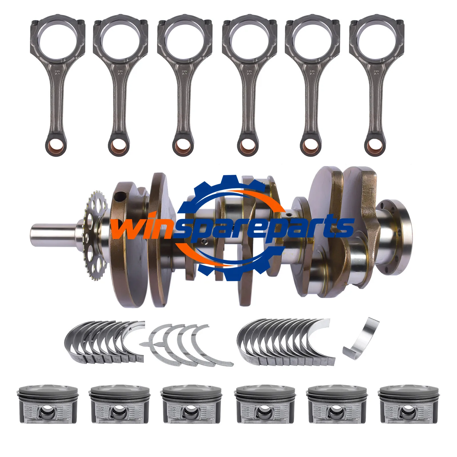 Crankshaft Connecting Rod Pistons Kit FitsToyota Tundra 4Runner 4.0L 1GRFE