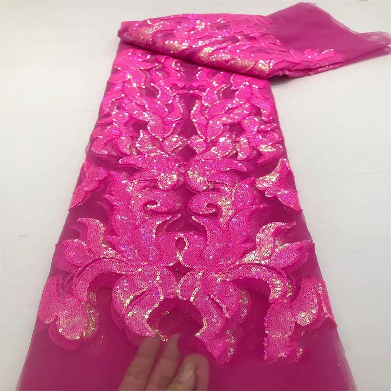 5Yards European Style Glitter Sequin Mesh Embroidered Lace Fabric Wedding Dress Evening Dress Ceremonial Dress Party Fabric