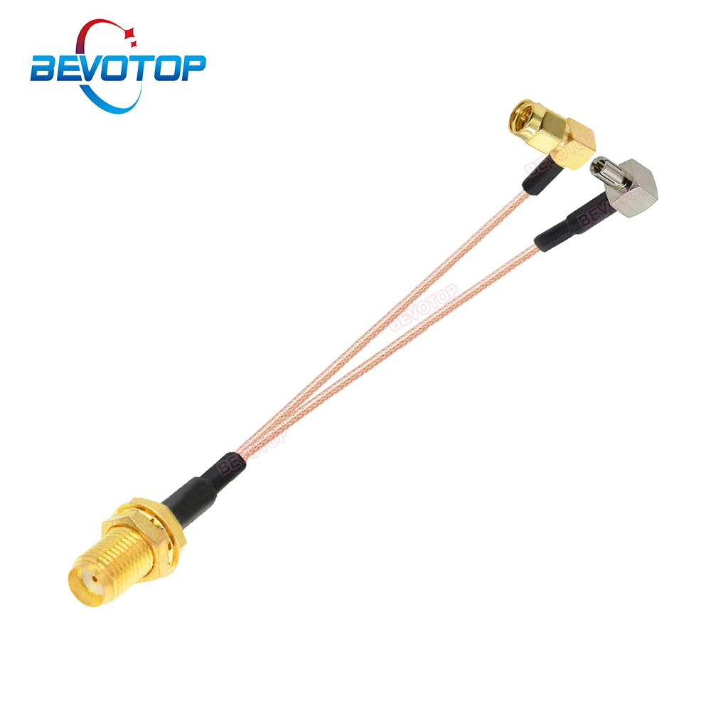 SMA Female to TS9 Male 90° SMA Male 90° Right Angle Y Type Splitter Combiner WIFI Antenna Extension Cable RG316 Pigtail Jumper