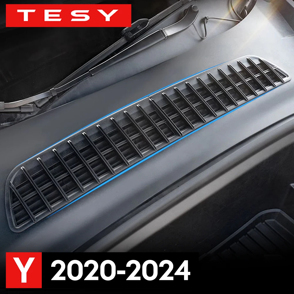 Tesla Model Y 2020-2024 için araba alt tampon Anti cibinlik toz geçirmez iç havalandırma ızgara kapağı böcek geçirmez ön kapak girişi