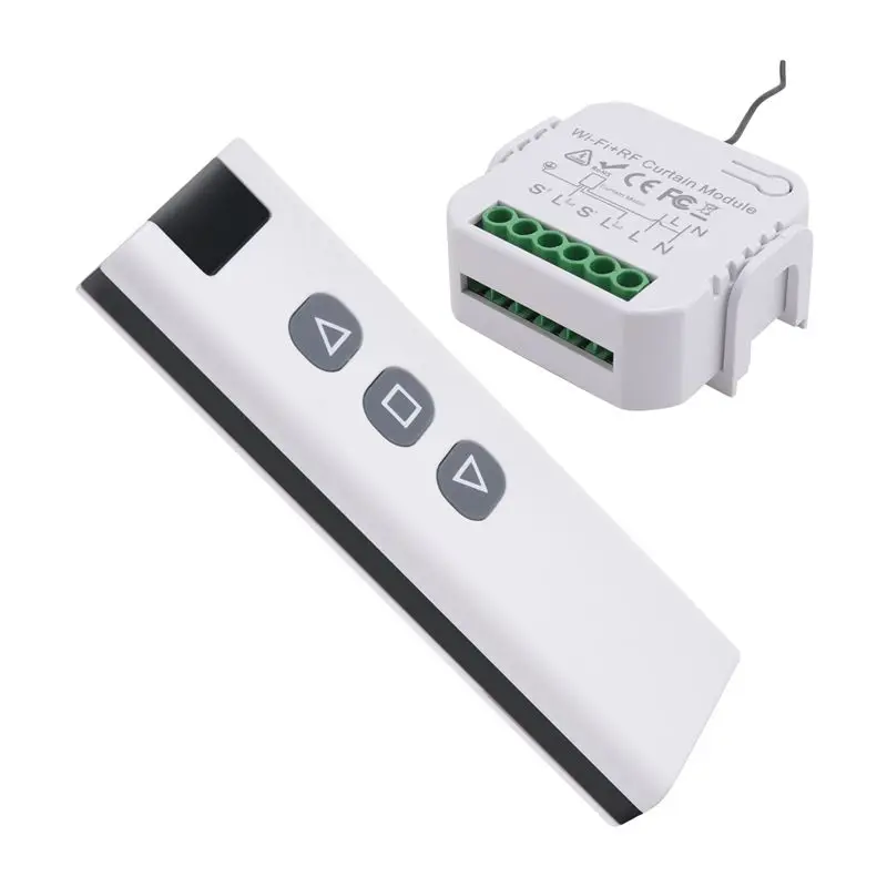 B16C-Tuya Smart Life Wifi 433Mhz Blind Curtain Switch With RF Remote For Electric Roller Shutter Control, 1RE