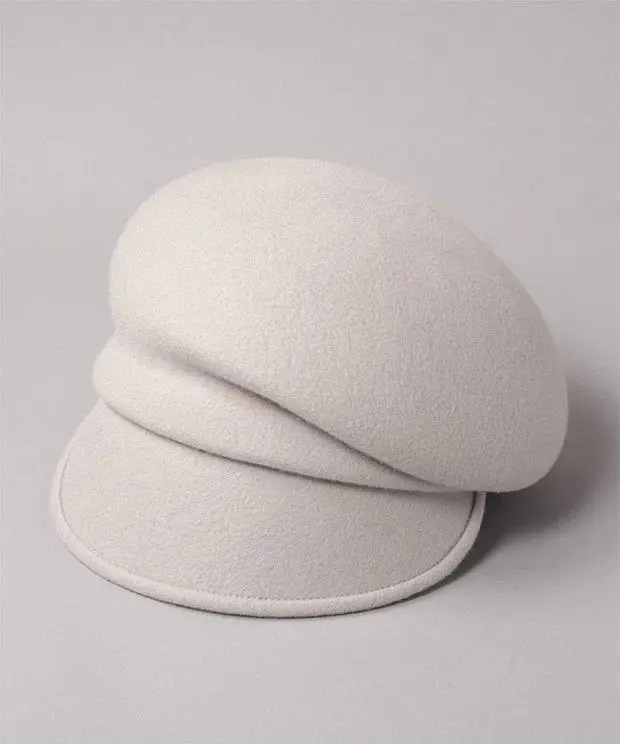 Hat Women Autumn and Winter Pure Wool Woolen British Retro Short Brim Duck Tongue Beret Korean Style Straw Hat Berets