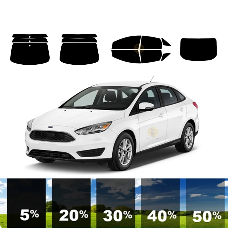 

precut Removable Window Tint Film For Car 100% UVR 5%-35%VLT Heat Insulation Carbon ﻿For FORD FOCUS 4 DR SEDAN 2012-2018