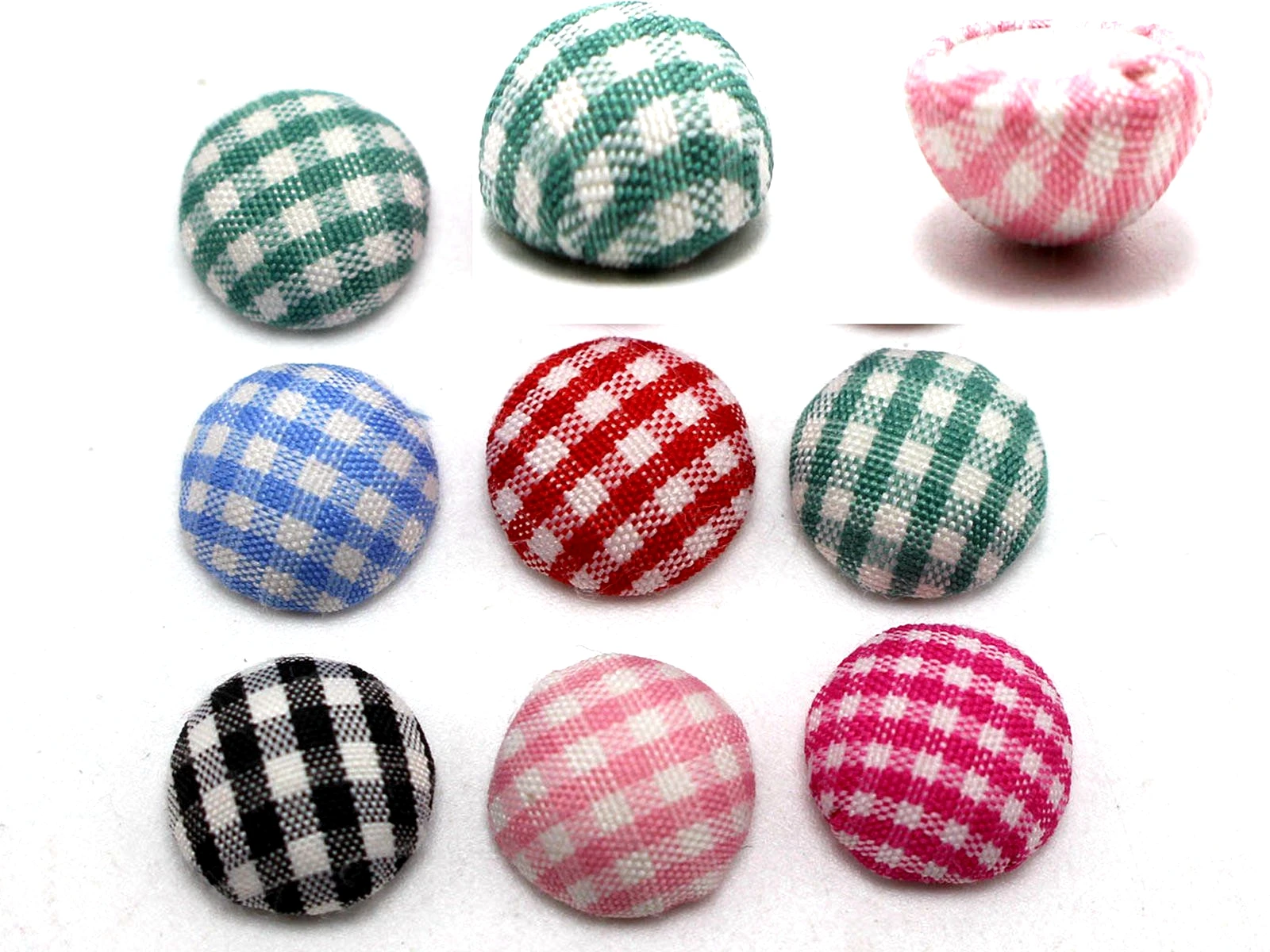 50 Mixed Color Fabric Covered Round Flatback Half Ball Cabachons 11mm 15mm Craft