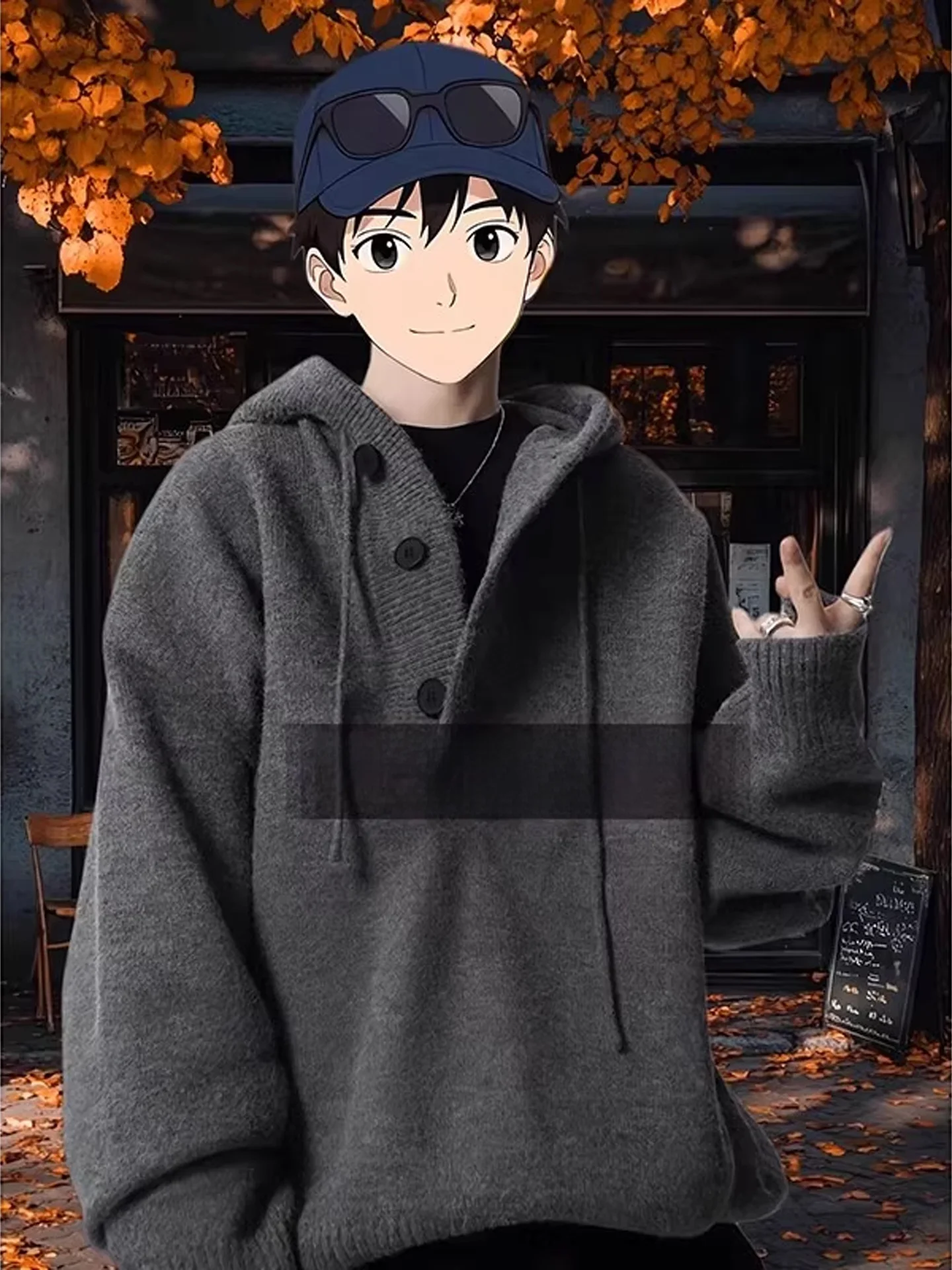 Sudadera con capucha de punto profunda para hombre Thiened Base irt American Cleanfit Sle Otoño Invierno Casual suelta ajuste suave poliéster