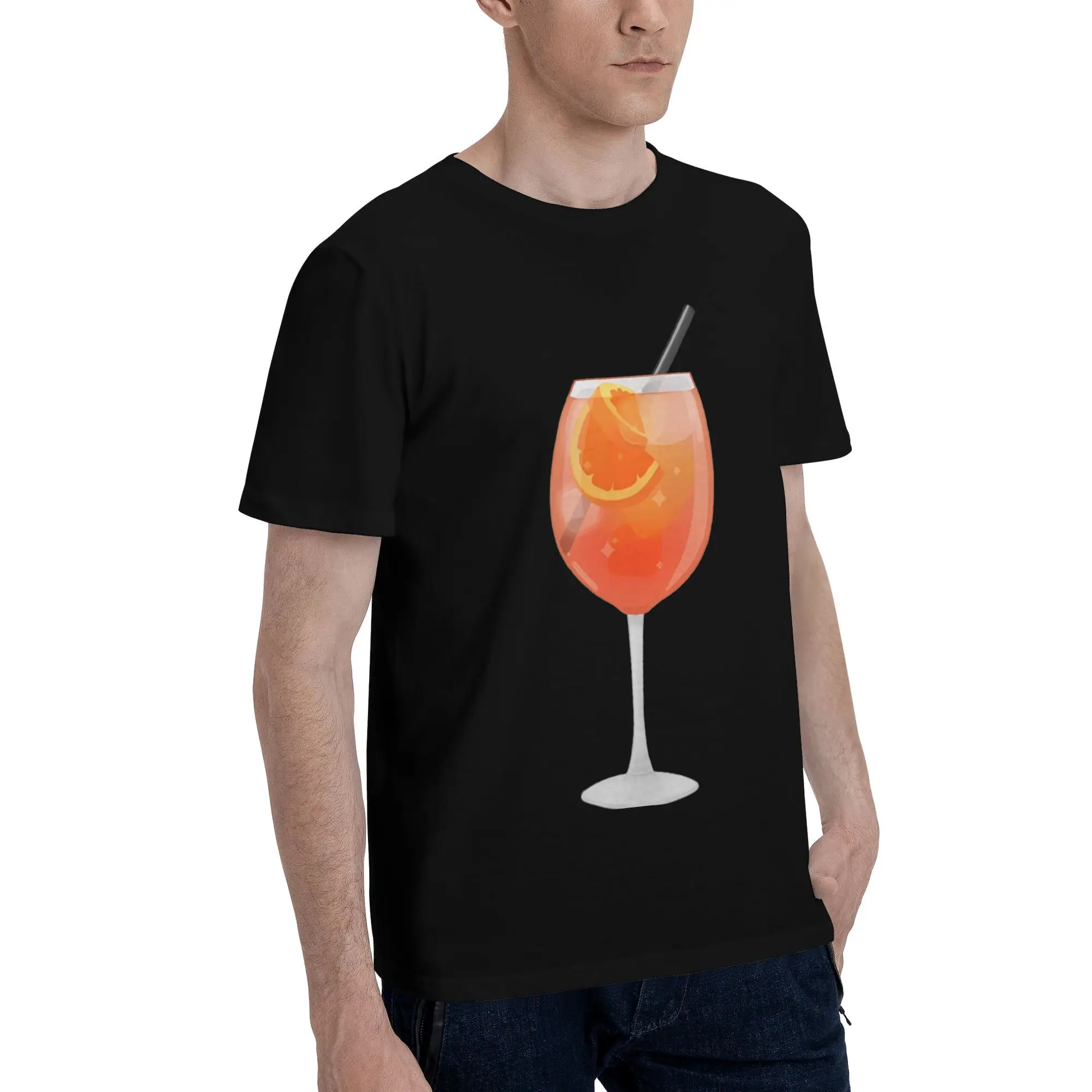 Aperols Spritz T-Shirt  Hippie T-Shirts Short Sleeve Vintage Tops Summer Cotton O Neck Plus Size Clothes