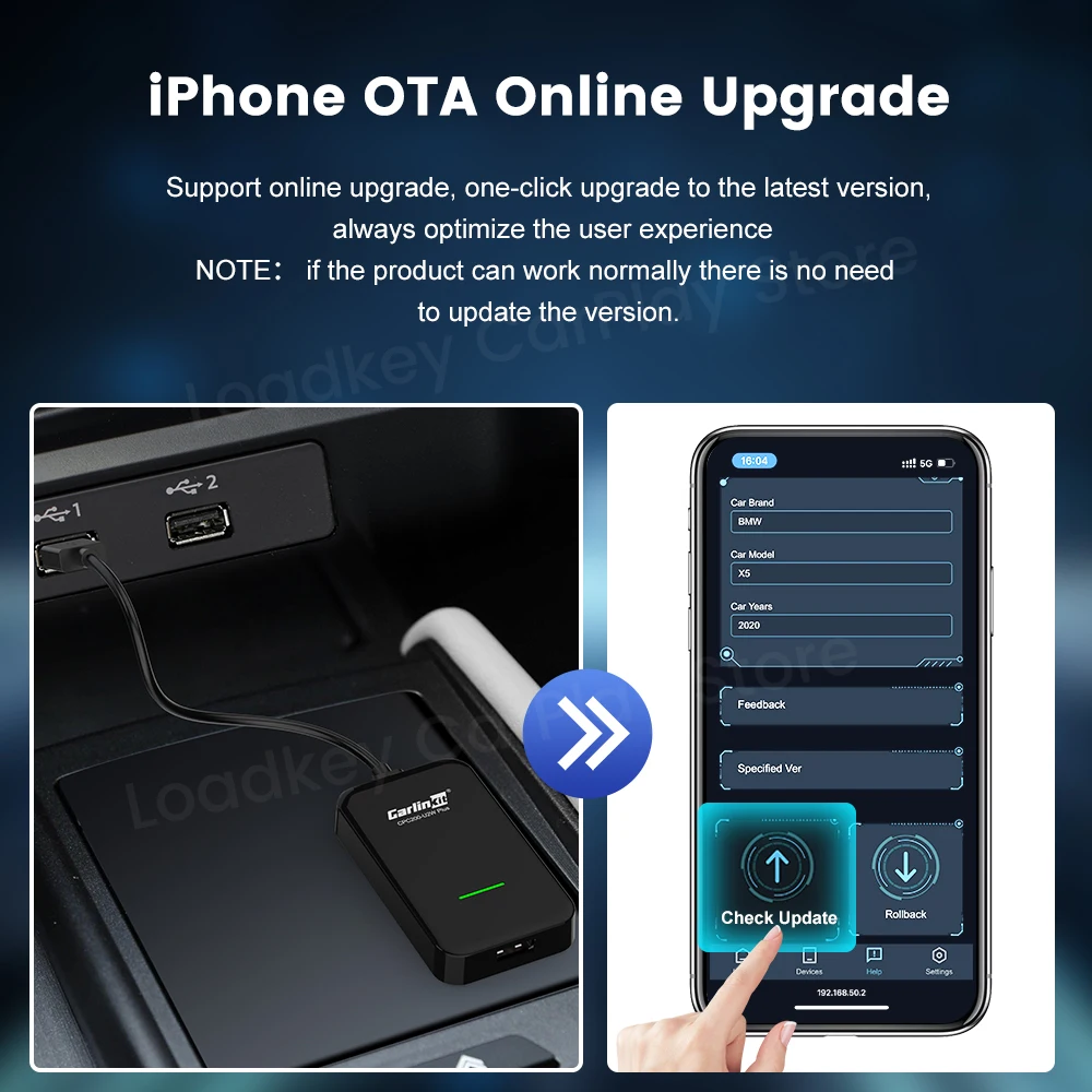 Loadkey & Carlinkit 3.0 CarPlay ไร้สาย Activator สำหรับ AUDI BENZ-Mercedes Cadillac Chevrolet Citroen Ford Honda Hyundai รถจี๊ป Kia