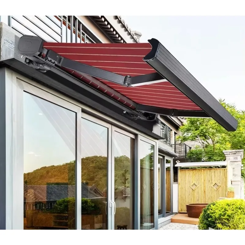 Wholesale Outdoor Electric Retractable Commercial Garden Awning Remote Control Sunproof Waterproof Aluminum Alloy Custom Colors