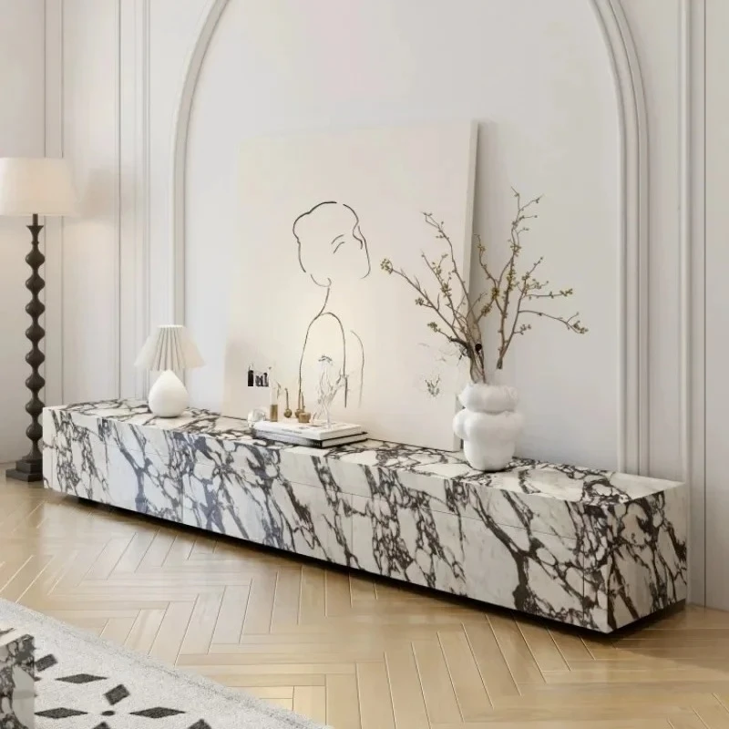 

xzxFrench, тумба под телевизор, мраморный шифер, современная светлая роскошь, журнальный столик, комбинация