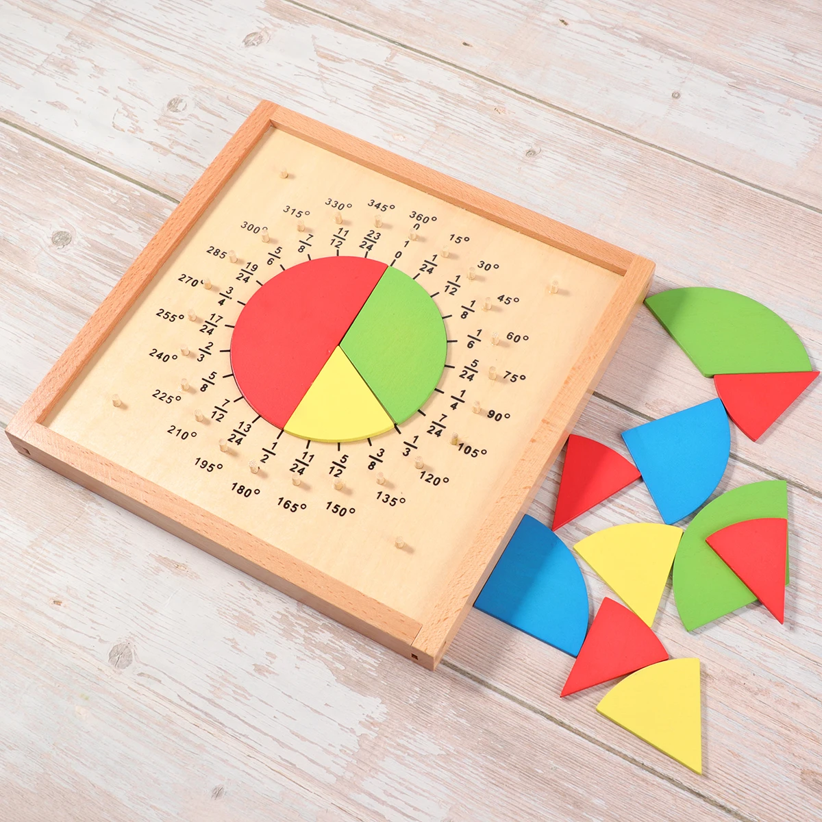 Material didáctico de fracción de madera, juguete de matemáticas para niños, desarrollo educativo de la inteligencia, Color brillante, diseño seguro sin rebabas, matemáticas para niños