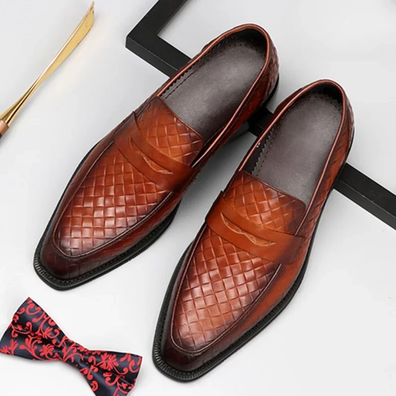 Men Leather Casual Shoes Men Casual Shoes Luxury Fashion Men Loafers Moccasin Shoes Business Dress Shoes Large Size