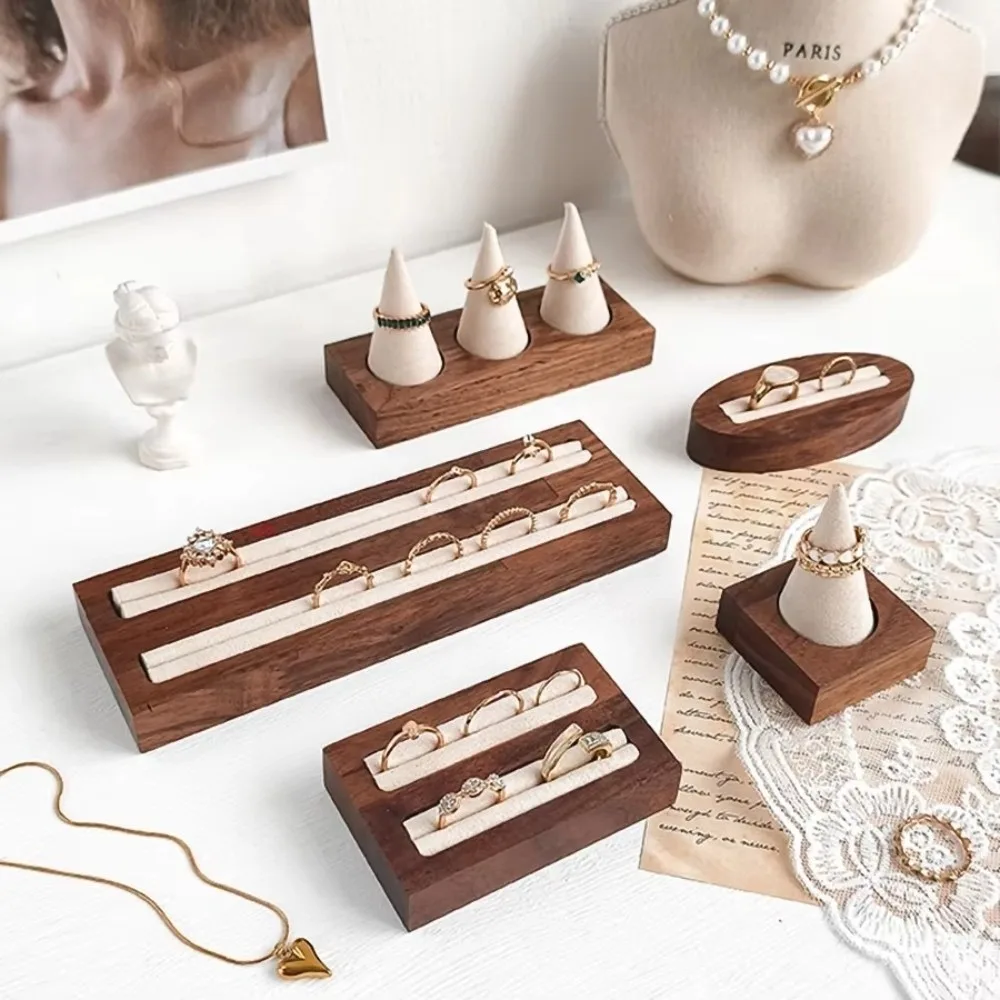 New High End Ring Earring Rack Walnut Sturdy Photography Display Stand Jewelry Storage Organizer Photography