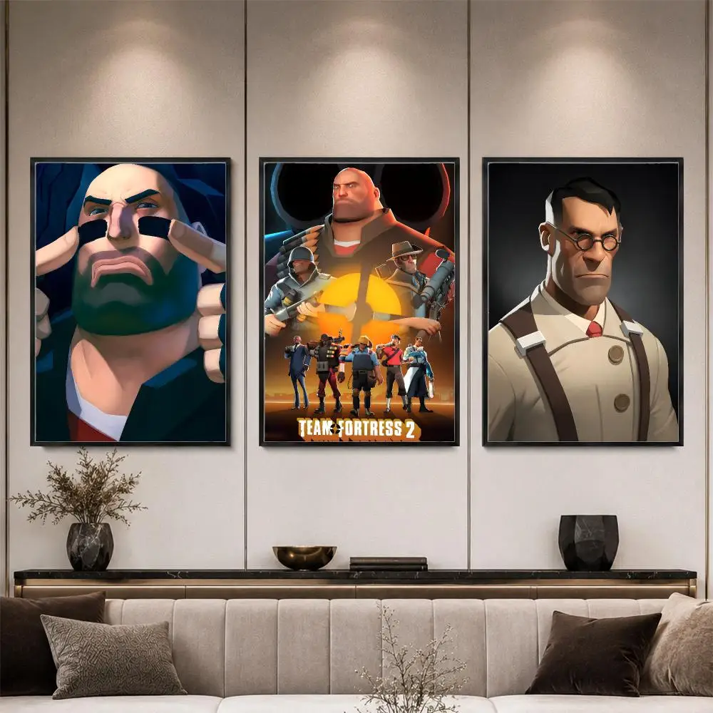 Game Team Fortress 2 TF2 Heavy Scout Poster HD PP Waterproof Eco-Friendly For Kitchen Bathroom Wall Art Bedroom Home Decor
