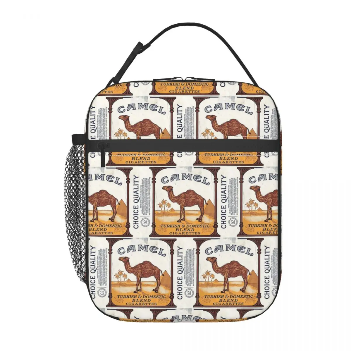 

Винтажная сумка для сигарет верблюжьего цвета, изолированная сумка для обеда для женщин и детей, портативные коробки для еды, термосумка для обеда